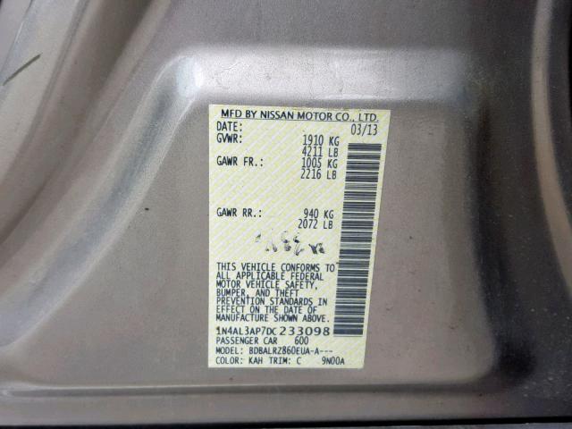 1N4AL3AP7DC233098 - 2013 NISSAN ALTIMA 2.5 Qəhvəyi foto 10