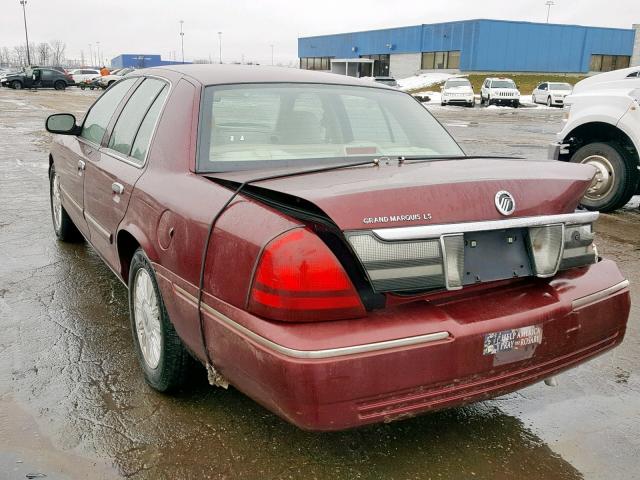 2MEHM75V79X629546 - 2009 MERCURY GRAND MARQ BURGUNDY photo 3