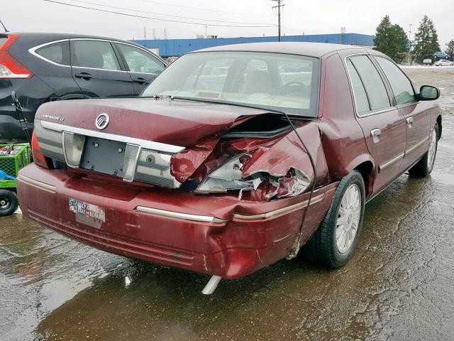 2MEHM75V79X629546 - 2009 MERCURY GRAND MARQ BURGUNDY photo 4