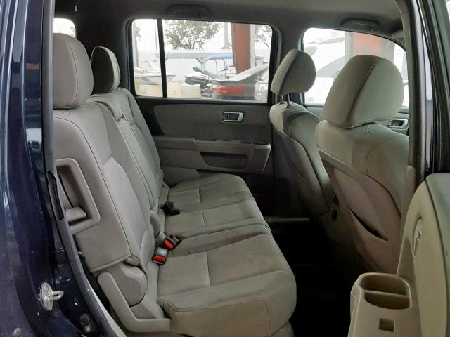 5FNYF3H26CB002558 - 2012 HONDA PILOT LX BLUE photo 6