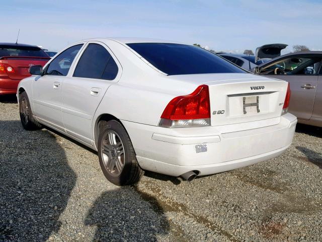 YV1RS592182682920 - 2008 VOLVO S60 2.5T WHITE photo 3