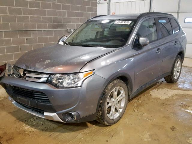 JA4AD3A39FZ013766 - 2015 MITSUBISHI OUTLANDER GRAY photo 2