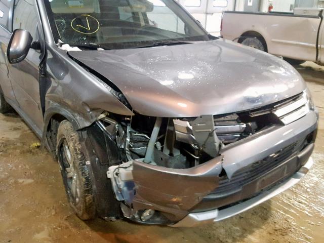 JA4AD3A39FZ013766 - 2015 MITSUBISHI OUTLANDER GRAY photo 9