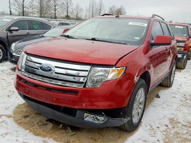 2FMDK4JC8ABB23763 - 2010 FORD EDGE SEL RED photo 2