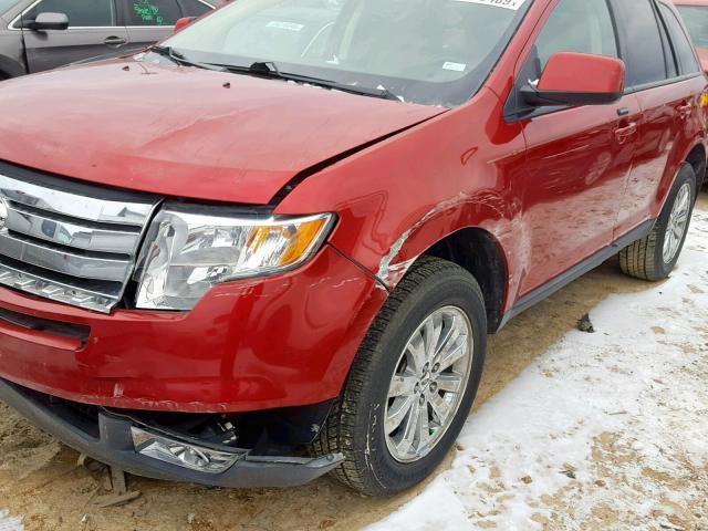 2FMDK4JC8ABB23763 - 2010 FORD EDGE SEL RED photo 9