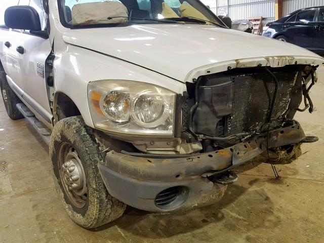 3D7KR28A38G144596 - 2008 DODGE RAM 2500 S WHITE photo 9