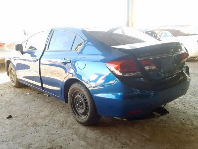 19XFB2F57DE289930 - 2013 HONDA CIVIC LX BLUE photo 3