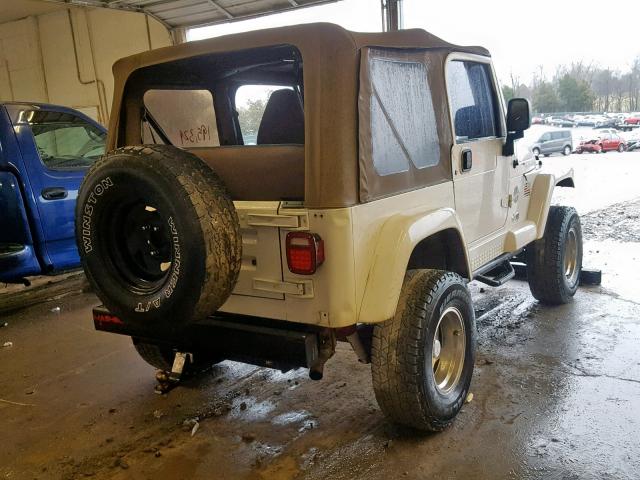 1J4FA59S5YP700957 - 2000 JEEP WRANGLER / WHITE photo 4