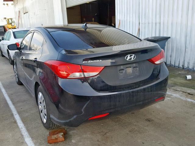 5NPDH4AE2BH050707 - 2011 HYUNDAI ELANTRA GL BLACK photo 3