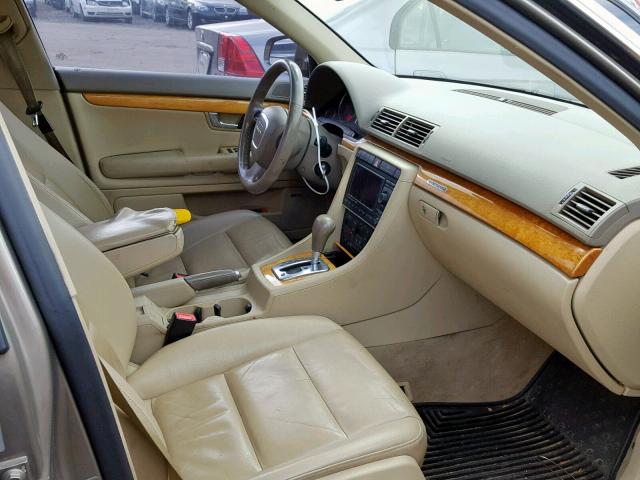 WAUDG78E75A539669 - 2005 AUDI A4 3.2 QUA BEIGE photo 5