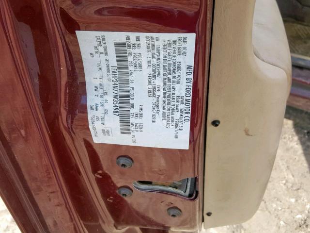 1FAHP34N77W354987 - 2007 FORD FOCUS ZX4 BURGUNDY photo 10