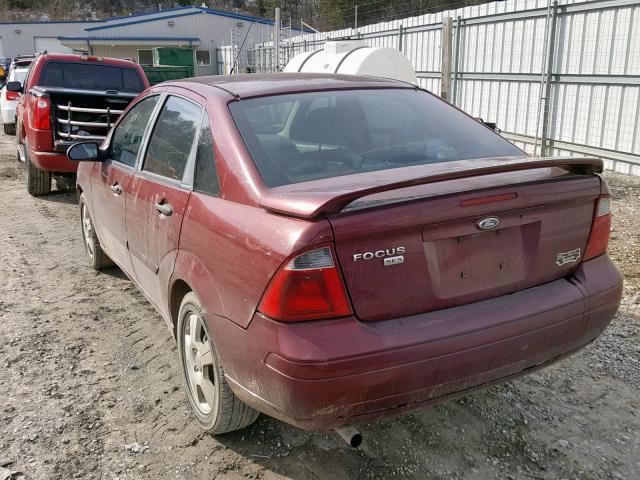 1FAHP34N77W354987 - 2007 FORD FOCUS ZX4 BURGUNDY photo 3