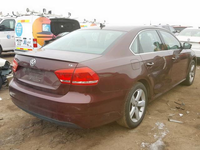 1VWAS7A31EC039554 - 2014 VOLKSWAGEN PASSAT S MAROON photo 4