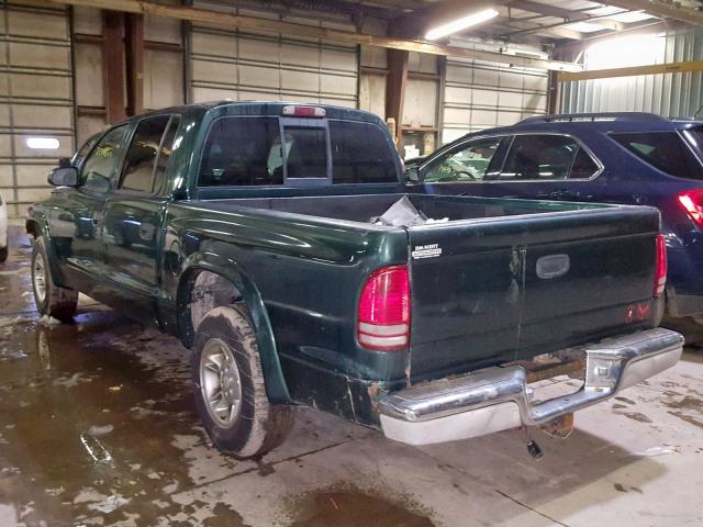 1B7GL2AN5YS743071 - 2000 DODGE DAKOTA QUA GREEN photo 3