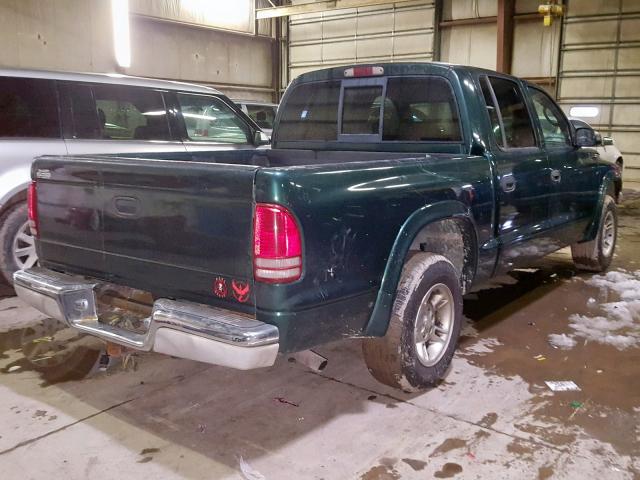 1B7GL2AN5YS743071 - 2000 DODGE DAKOTA QUA GREEN photo 4