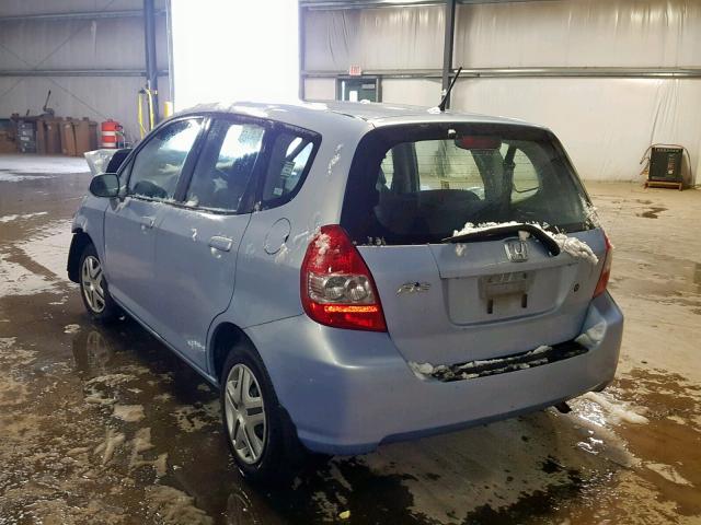 JHMGD38458S071270 - 2008 HONDA FIT BLUE photo 3