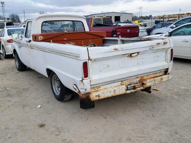 F10YK874077 - 1966 FORD F100 WHITE photo 3