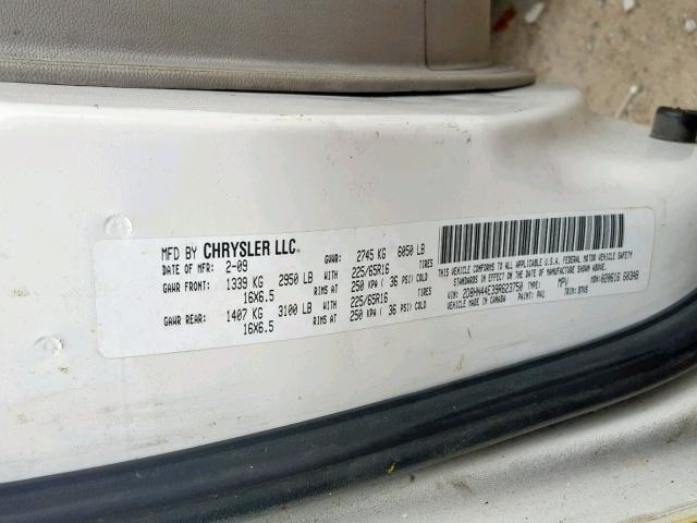 2D8HN44E39R623750 - 2009 DODGE GRAND CARA GRAY photo 10