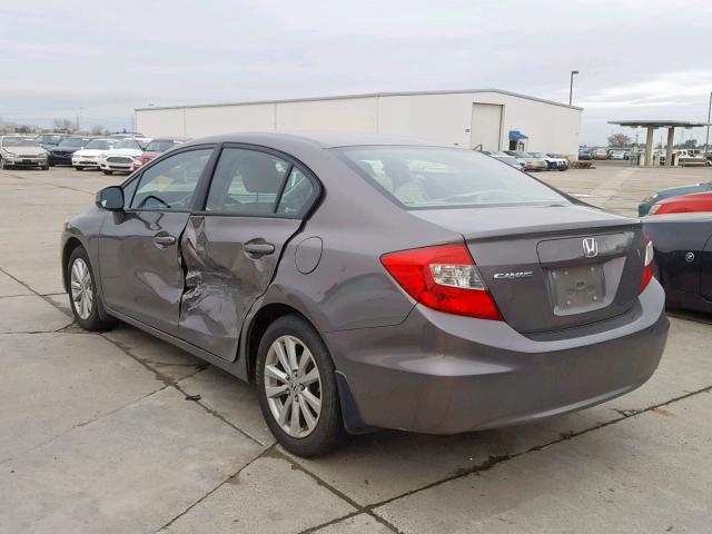 19XFB2F98CE336562 - 2012 HONDA CIVIC EXL GRAY photo 3