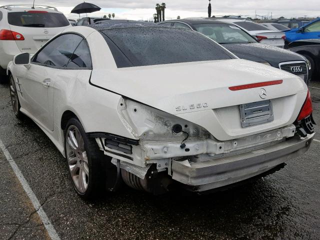 WDDJK7DA3DF001839 - 2013 MERCEDES-BENZ SL 550 WHITE photo 3