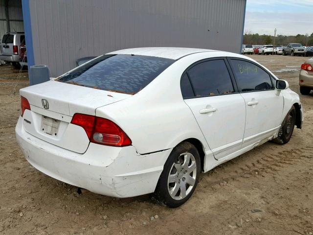 2HGFA16508H309492 - 2008 HONDA CIVIC LX WHITE photo 4