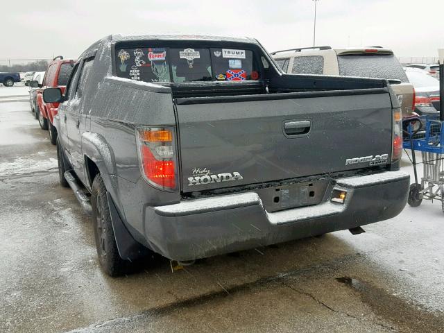 2HJYK16558H521630 - 2008 HONDA RIDGELINE GRAY photo 3