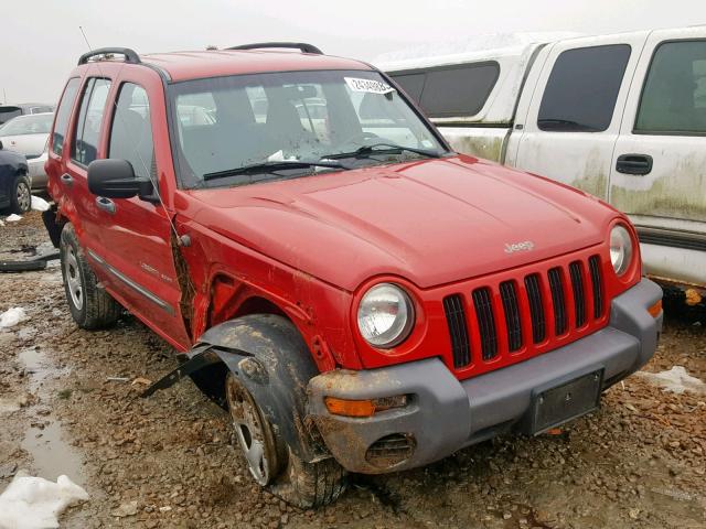 1J4GK48K23W624075 - 2003 JEEP LIBERTY SP RED photo 1