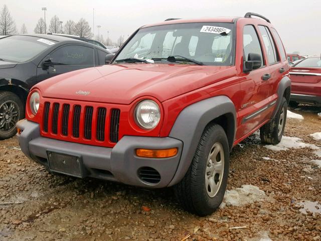 1J4GK48K23W624075 - 2003 JEEP LIBERTY SP RED photo 2