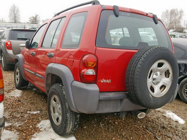 1J4GK48K23W624075 - 2003 JEEP LIBERTY SP RED photo 3