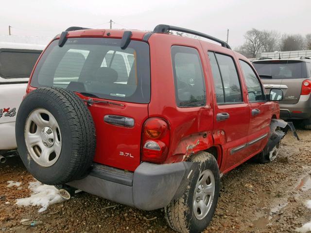 1J4GK48K23W624075 - 2003 JEEP LIBERTY SP RED photo 4