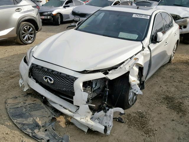 JN1AV7AP4EM690509 - 2014 INFINITI Q50 HYBRID WHITE photo 2