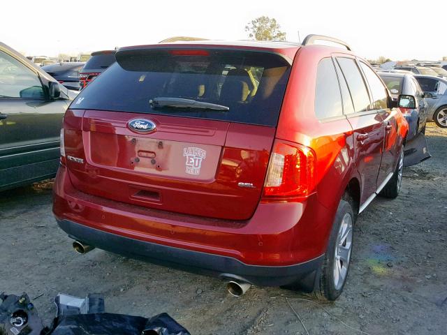 2FMDK3JC3DBB95310 - 2013 FORD EDGE SEL RED photo 4