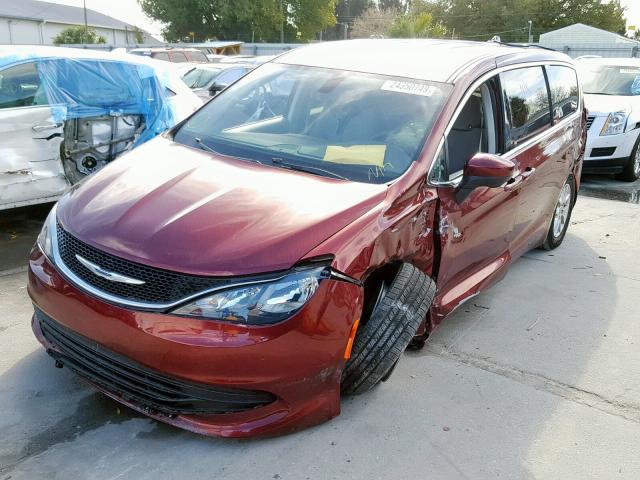 2C4RC1DG7HR521987 - 2017 CHRYSLER PACIFICA T MAROON photo 2