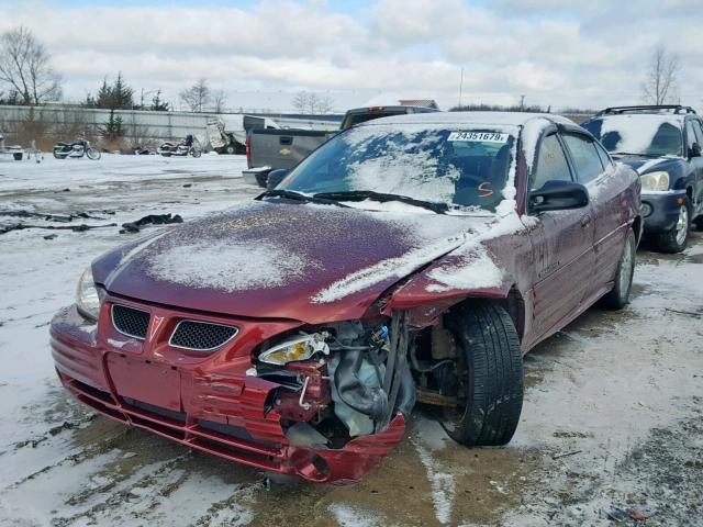 1G2NG52E0YM788911 - 2000 PONTIAC GRAND AM S BURGUNDY photo 2