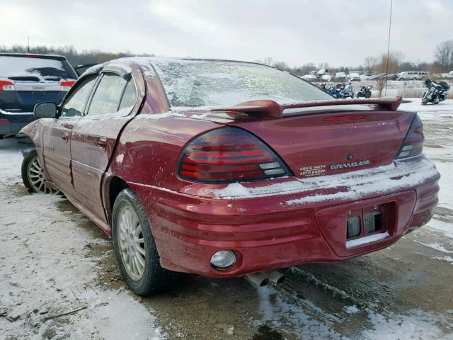 1G2NG52E0YM788911 - 2000 PONTIAC GRAND AM S BURGUNDY photo 3