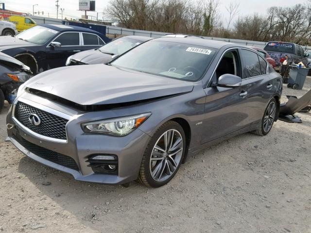 JN1AV7AR9EM703224 - 2014 INFINITI Q50 HYBRID GRAY photo 2