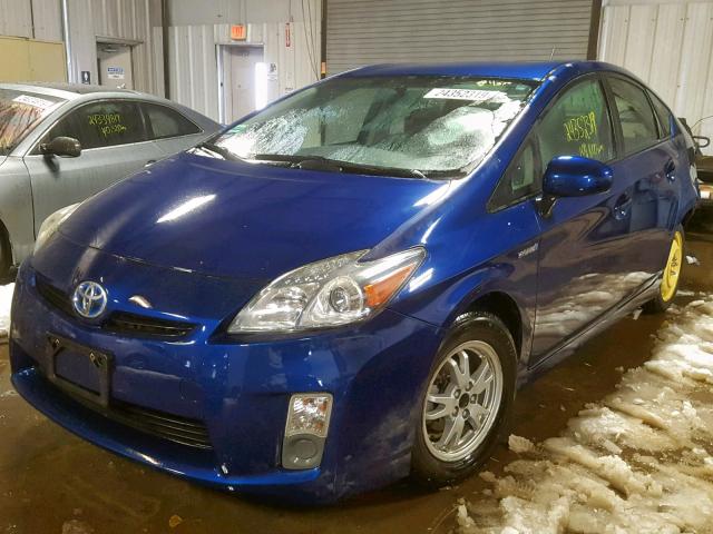JTDKN3DU9A0030754 - 2010 TOYOTA PRIUS BLUE photo 2