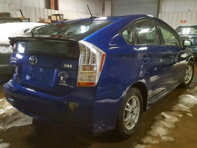 JTDKN3DU9A0030754 - 2010 TOYOTA PRIUS BLUE photo 4