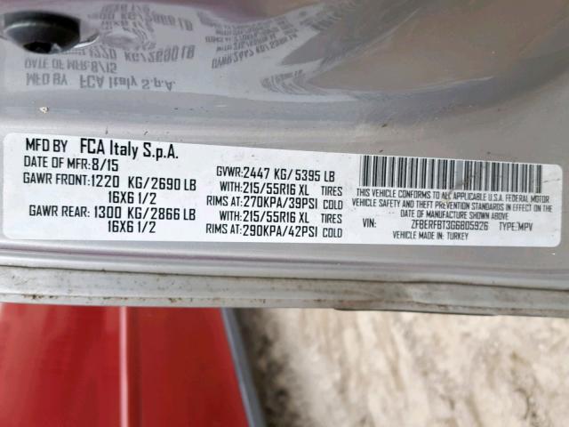 ZFBERFBT3G6B05926 - 2016 RAM PROMASTER 银色 照片 10