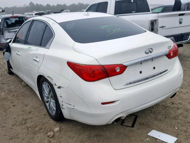 JN1AV7AP1EM690368 - 2014 INFINITI Q50 HYBRID WHITE photo 3