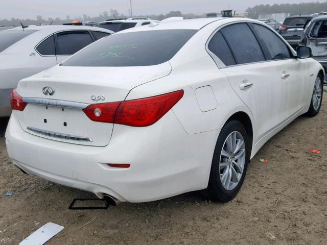 JN1AV7AP1EM690368 - 2014 INFINITI Q50 HYBRID WHITE photo 4