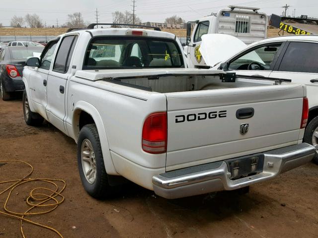 1B7GL2AXX1S215811 - 2001 DODGE DAKOTA QUA WHITE photo 3