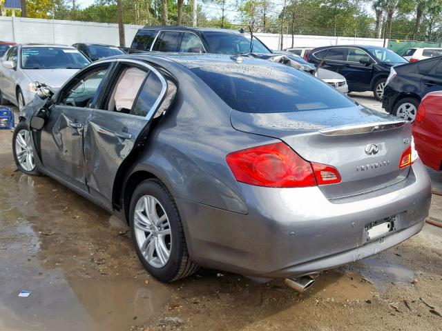 JN1CV6AP4DM721288 - 2013 INFINITI G37 BASE GRAY photo 3