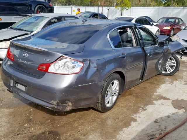 JN1CV6AP4DM721288 - 2013 INFINITI G37 BASE GRAY photo 4