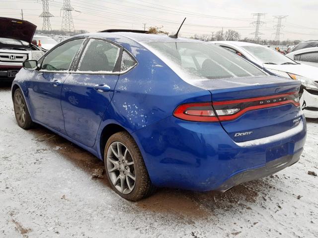 1C3CDFBB0ED747170 - 2014 DODGE DART SXT BLUE photo 3