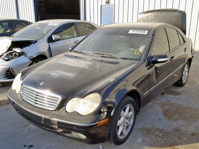 WDBRF61J63F296674 - 2003 MERCEDES-BENZ C 240 BLACK photo 2