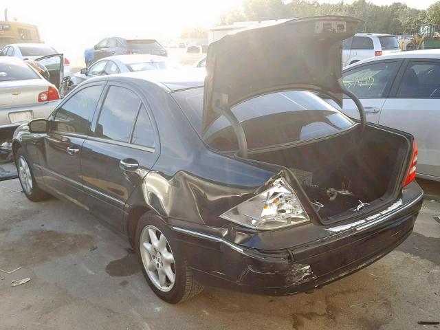 WDBRF61J63F296674 - 2003 MERCEDES-BENZ C 240 BLACK photo 3