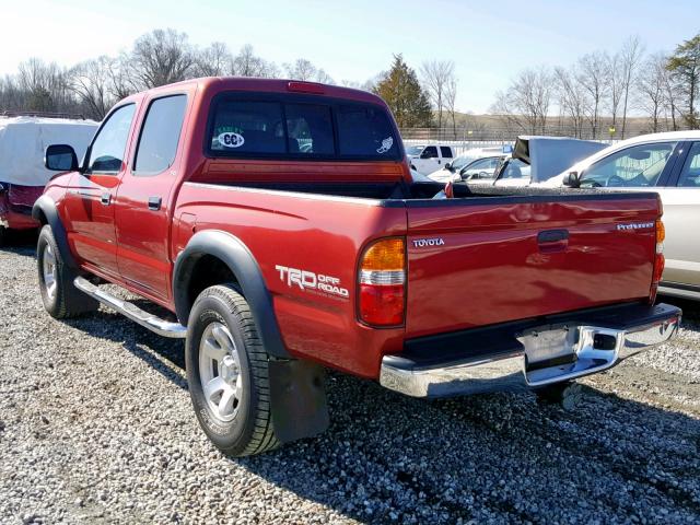 5TEGN92N03Z151079 - 2003 TOYOTA TACOMA DOU RED photo 3