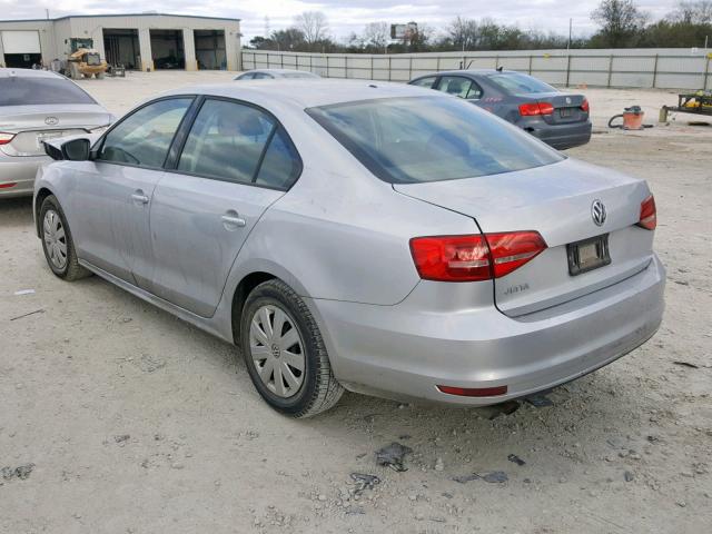 3VW2K7AJ8FM348960 - 2015 VOLKSWAGEN JETTA BASE SILVER photo 3