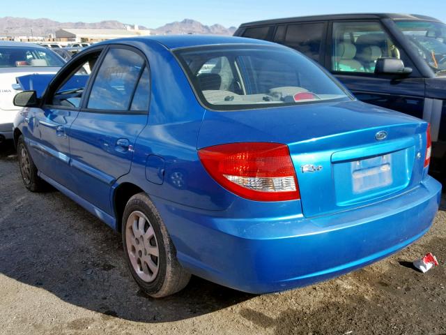 KNADC125236238728 - 2003 KIA RIO BLUE photo 3